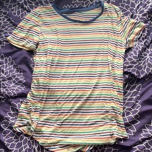 colorful, striped shirt